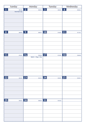 7 x 10 stapled monthly planner